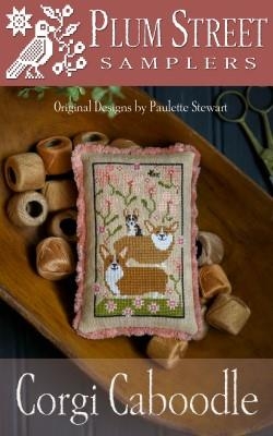 Stickvorlage Plum Street Samplers - Corgi Caboodle