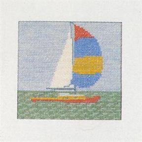 Fremme Stickpackung - Segelboot 12x12 cm