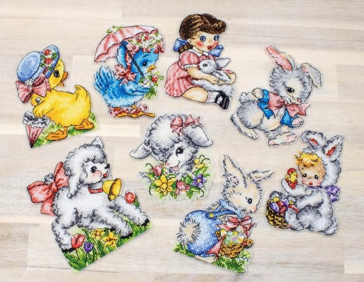 Leti Stitch Stickpackung - Easter Ornaments Kit 8er-Set