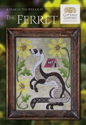 Stickvorlage Cottage Garden Samplings - Year In The Woods 5 Ferret