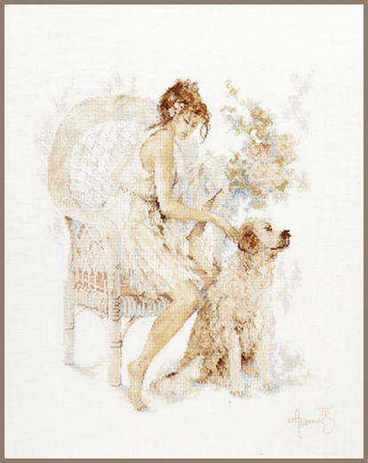 Lanarte Stickpackung - Mädchen mit Hund