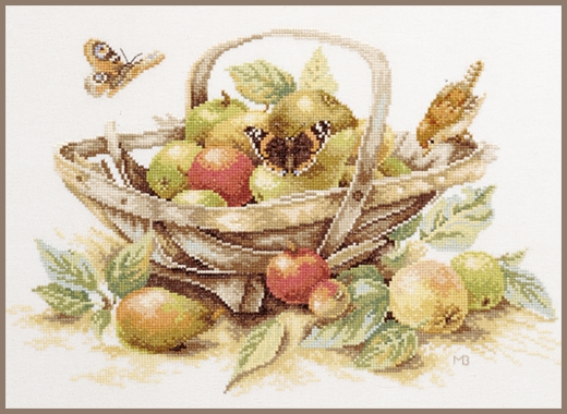 Lanarte Stickpackung - Korb mit Äpfeln