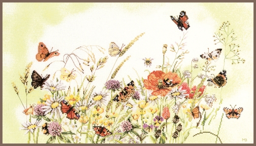Lanarte Stickpackung - Blumen & Schmetterlinge