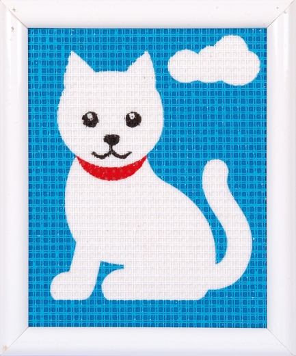Vervaco Verachtert - Stickbild Weiße Katze