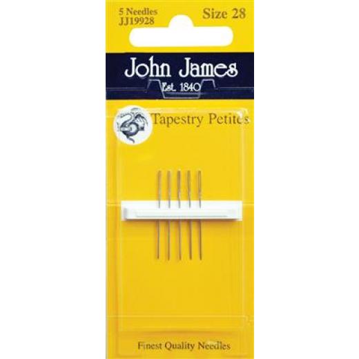 Sticknadeln Stärke 28 ohne Spitze - 5 Stück - John James