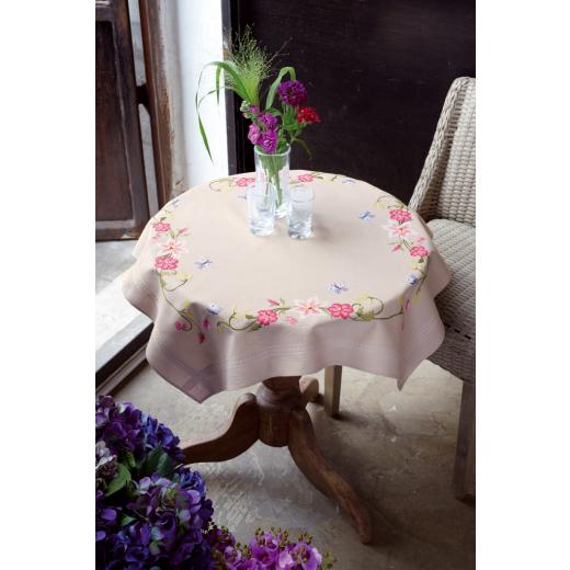 Vervaco Verachtert - Tischdecke Blumen bedruckt