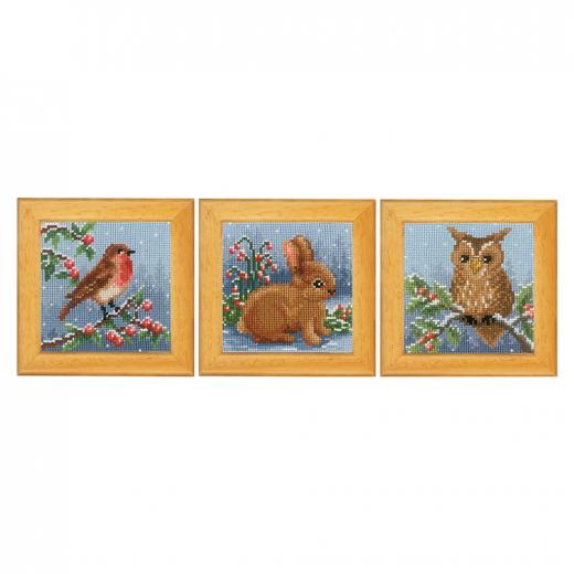 Vervaco Verachtert - Stickbild Miniaturen Tiere im Winter 3er-Set