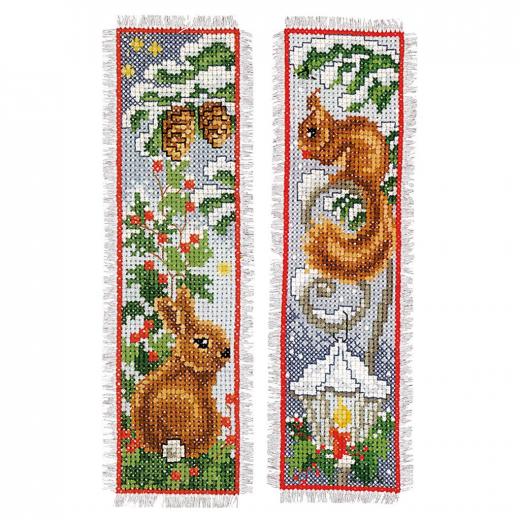 Vervaco Verachtert - Lesezeichen Hase & Eichhörnchen 2er-Set