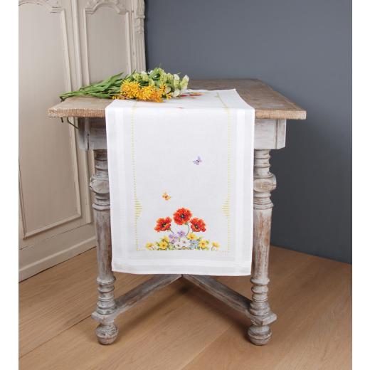 Vervaco Verachtert - Läufer bedruckt Frühlingsblumen (Stickpackung)