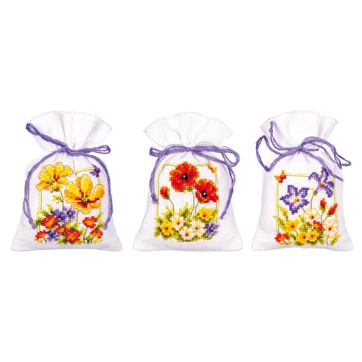 Vervaco Verachtert - Geschenksäckchen Sommerblumen 3er-Set