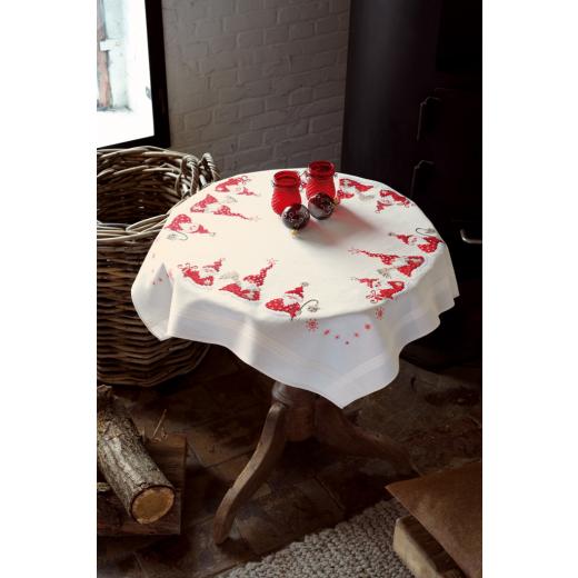 Vervaco Verachtert - Tischdecke Weihnachtswichtel bedruckt