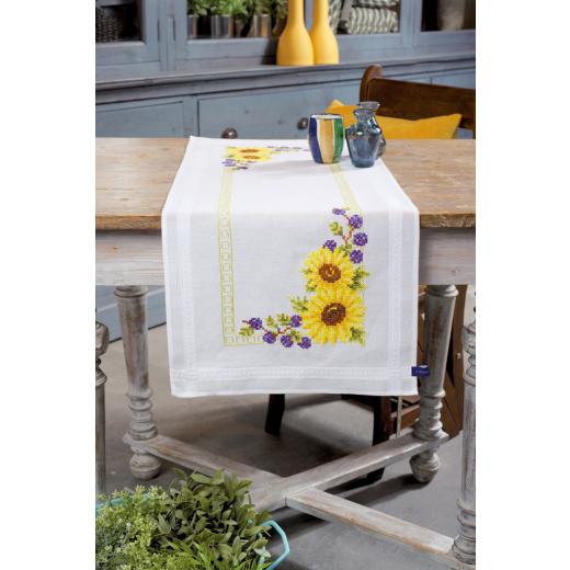 Vervaco Verachtert - Läufer bedruckt Sonnenblumen (Stickpackung)