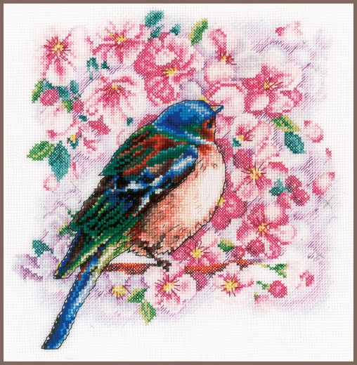 Vervaco Verachtert - Stickbild Vogel in den Blüten
