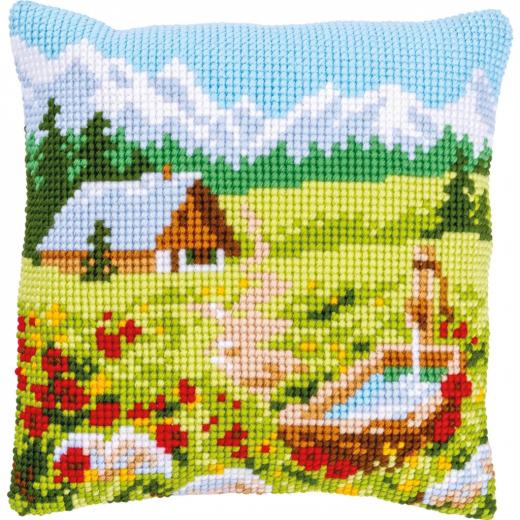 Kreuzstichkissen Berglandschaft - Vervaco Verachtert