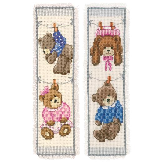 Vervaco Stickpackung - Lesezeichen Teddybären 2er-Set