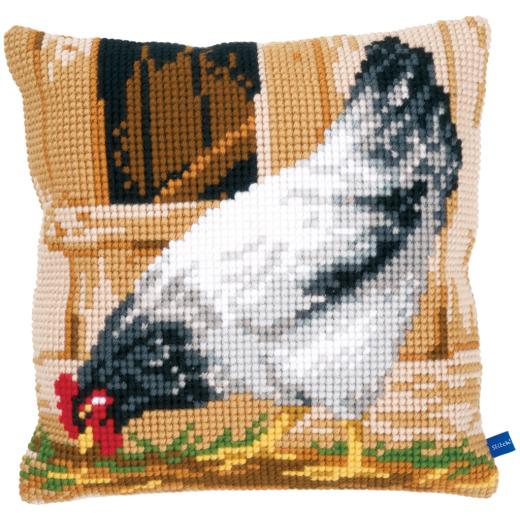 Vervaco Verachtert - Kreuzstichkissen Graues Huhn