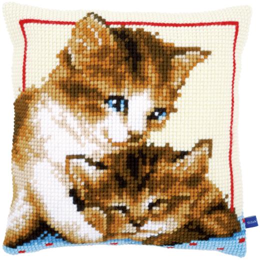 Vervaco Verachtert - Kreuzstichkissen Spielende Katzen
