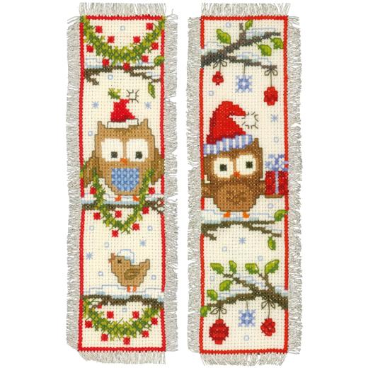 Vervaco Verachtert - Lesezeichen Weihnachtseulen 2er-Set