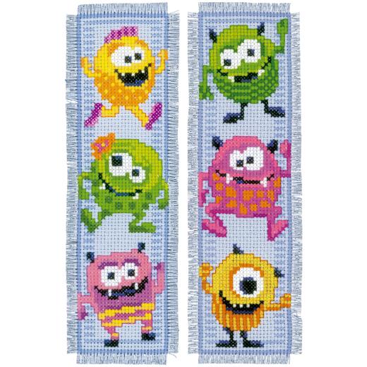 Vervaco Stickpackung - Lesezeichen Kleine Monster 2er-Set