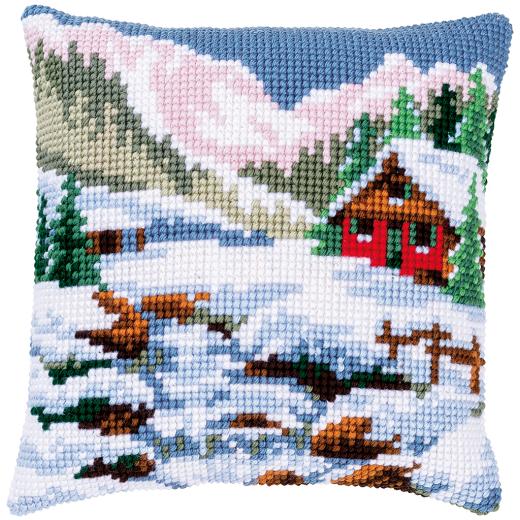 Vervaco Verachtert - Kreuzstichkissen Winterlandschaft