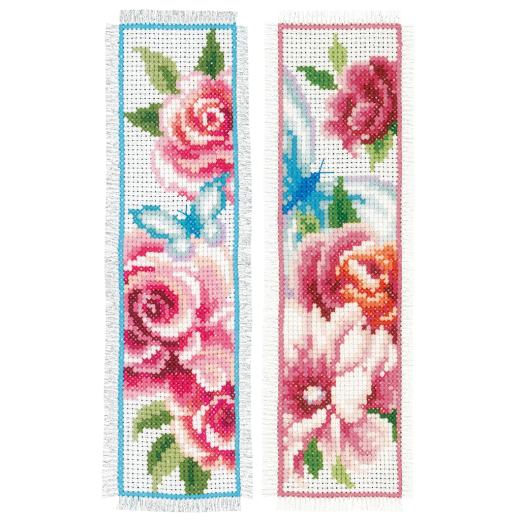 Vervaco Stickpackung - Lesezeichen Blumen & Schmetterlinge 2er-Set