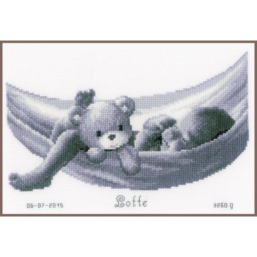 Vervaco Verachtert - Geburtsbild Baby in der Hängematte
