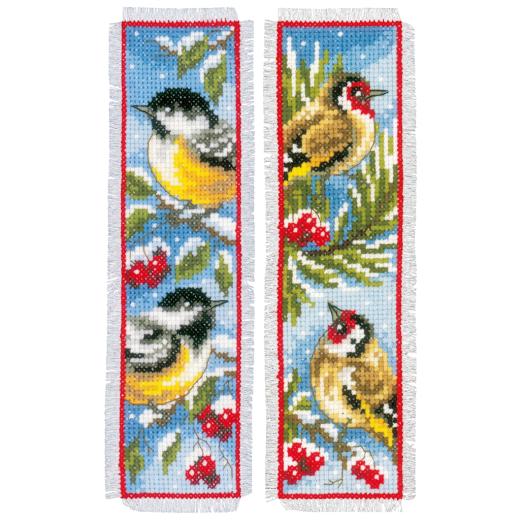 Vervaco Verachtert - Lesezeichen Vögel im Winter 2er-Set