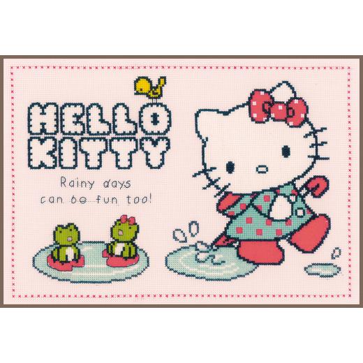 Vervaco Stickpackung - Hello Kitty Spaß im Regen