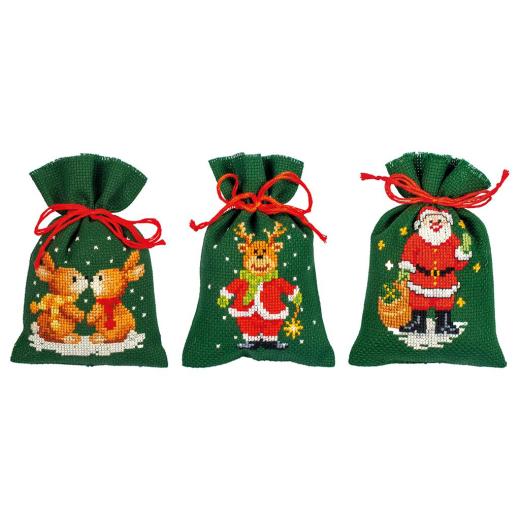 Vervaco Verachtert - Geschenksäckchen Weihnachten 3er-Set