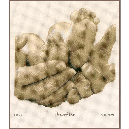 Vervaco Stickpackung - Geburtsbild Babyfüßchen