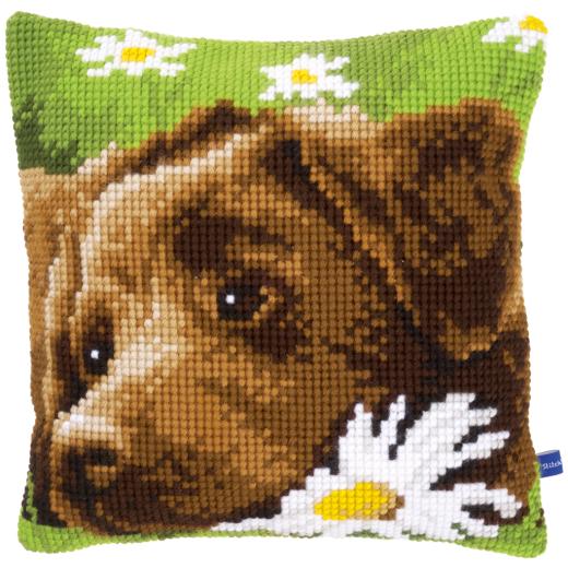 Vervaco Verachtert - Kreuzstichkissen Brauner Labrador