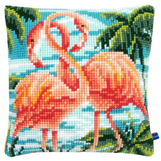 Kreuzstichkissen Flamingos - Vervaco Verachtert