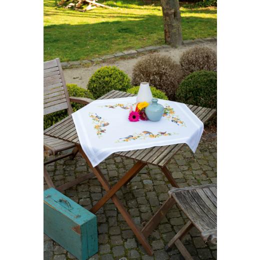 Vervaco Verachtert - Tischdecke Heimische Singvögel bedruckt