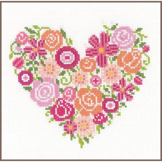 Vervaco Verachtert - Stickbild Blumenherz