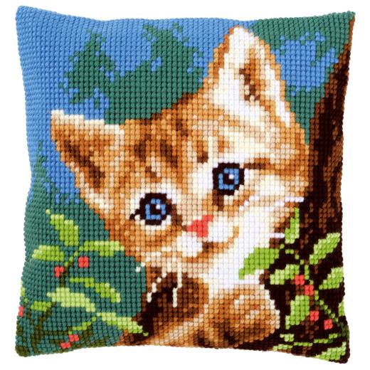 Vervaco Verachtert - Kreuzstichkissen Katze auf dem Baum