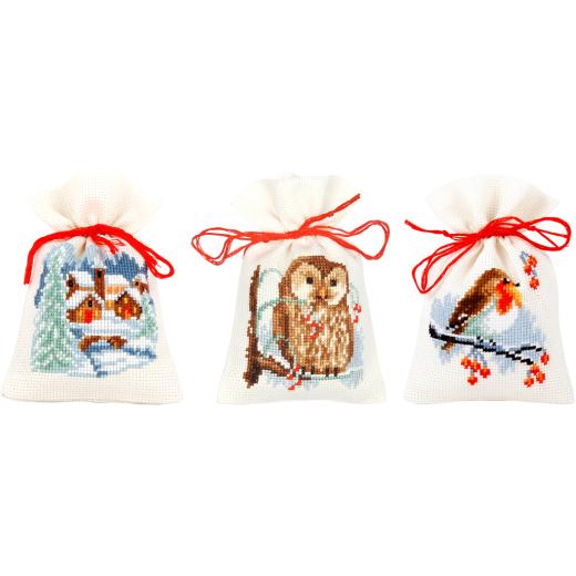 Vervaco Verachtert - Geschenksäckchen Wintertiere 3er-Set