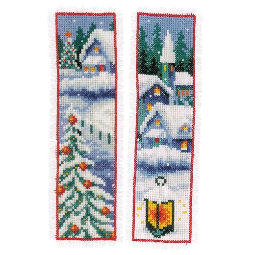 Vervaco Verachtert - Lesezeichen Winterdörfer 2er-Set