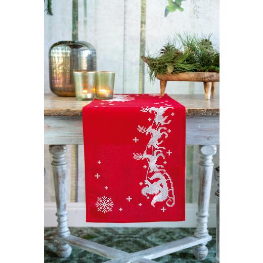 Vervaco Verachtert - Läufer bedruckt Weihnachtsschlitten (Stickpackung)
