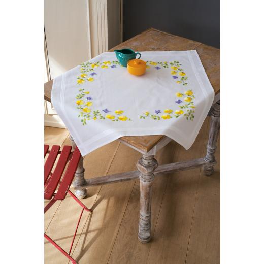 Vervaco Verachtert - Tischdecke Frühlingsblumen bedruckt