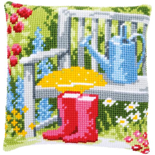 Vervaco Verachtert - Kreuzstichkissen Im Garten