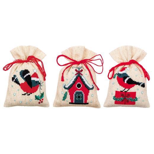 Vervaco Verachtert - Geschenksäckchen Weihnachtsmotive 3er-Set