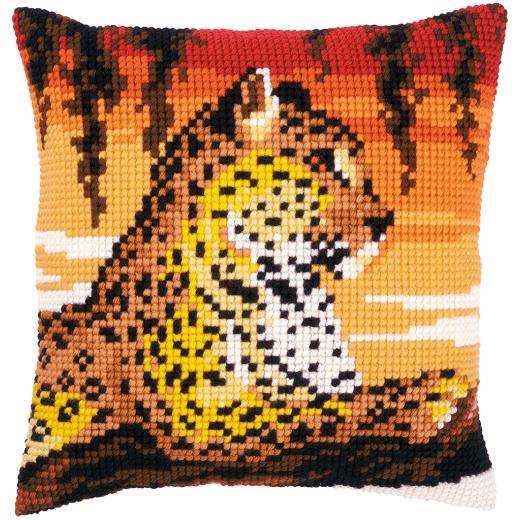 Vervaco Verachtert - Kreuzstichkissen Leopard