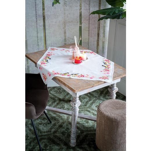 Vervaco Verachtert - Tischdecke Kohlmeisen & Blüten