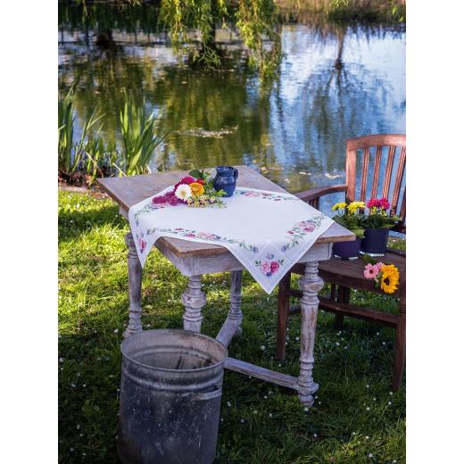 Vervaco Verachtert - Tischdecke Blumen und Schmetterlinge