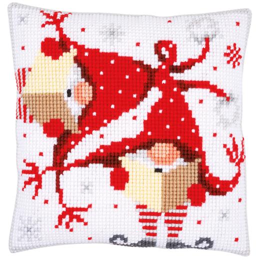 Vervaco Verachtert - Kreuzstichkissen Weihnachtswichtel