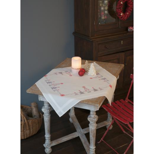 Vervaco Verachtert - Tischdecke Weihnachtsbäume bedruckt