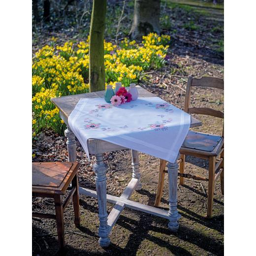 Vervaco Verachtert - Tischdecke Pastellblumen bedruckt