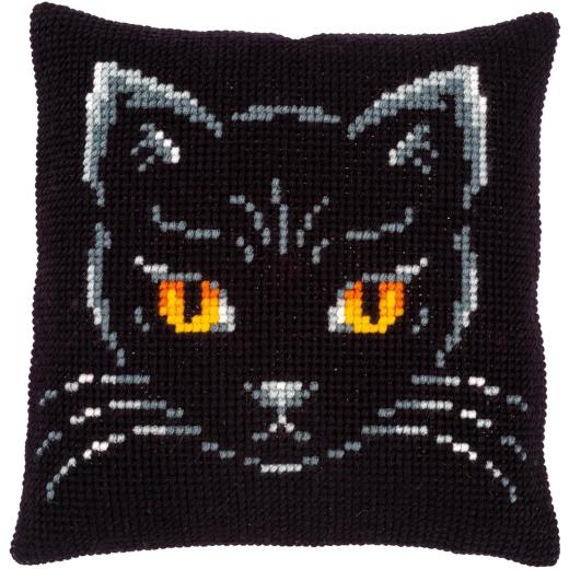Kreuzstichkissen Schwarze Katze - Vervaco Verachtert