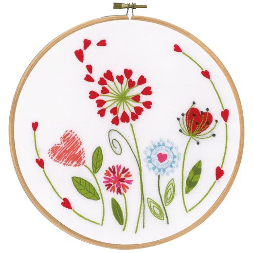 Vervaco Verachtert - Stickbild Blumen mit Stickring