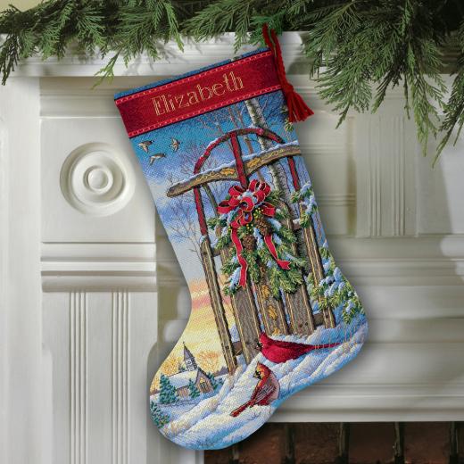 Stickpackung Dimensions - Stocking Christmas Sled